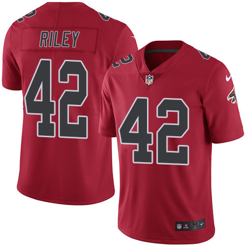Nike Falcons #42 Duke Riley Red Men's Stitched NFL Limited Rush Jersey - Click Image to Close